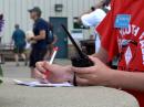 Mackenzie Sanderson, KD9VVU, participates in the 2025 ARRL Youth Rally at Dayton Hamvention. [Gregory Sulla, photo]
